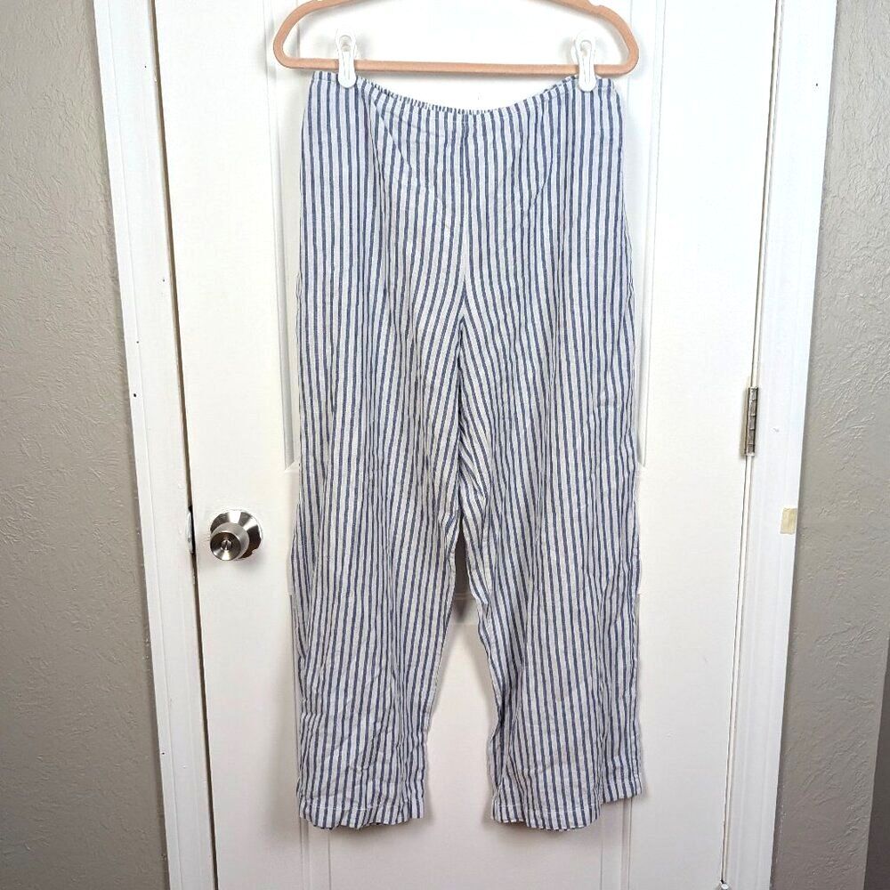 beachlunchlounge | Blue Striped Casual Pants Size Large